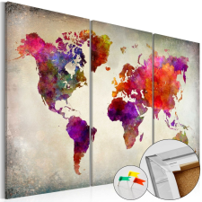  Kép parafán - Mosaic of Colours [Cork Map] Parafa világtérkép - vászonkép 120x80 térkép