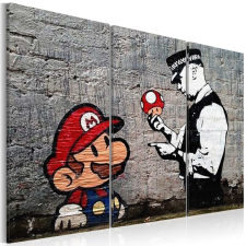 Kép - Super Mario Mushroom Cop by Banksy 90x60 grafika, keretezett kép