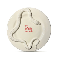 Kerámia tányér, Incartato Ceramics, Paradise, Ø 28 cm, elefántcsont tányér és evőeszköz