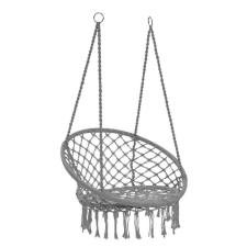Kerek függő hinta 80x60x120 cm -szürke színben 150 kg teherbírás kerti bútor