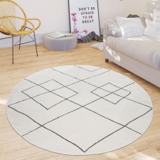 Kerek geometrikus mintájú szőnyeg - 120 cm átmérőjű lakástextília