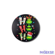  Kerek karácsonyi 13cm - Grincs Ho-ho-ho dekorációs kellék