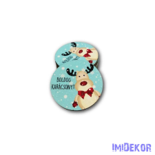  Kerek karácsonyi 5cm 5db/csomag - Nyakkendős rénszarvas dekorációs kellék