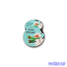  Kerek karácsonyi 5cm 5db/csomag - Sálas hóember dekorációs kellék