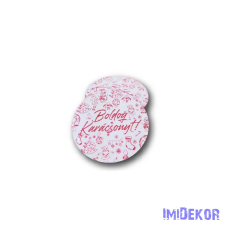  Kerek karácsonyi 7cm 5db/csomag - Boldog Karácsonyt motívumos dekorációs kellék