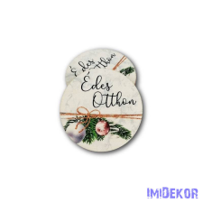 Kerek karácsonyi 7cm 5db/csomag - Édes Otthon fehér márvány dekorációs kellék