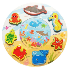  Kerek puzzle - óceános - fából puzzle, kirakós