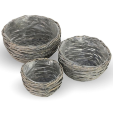  Kerek vessző fonott tál 3db/szett 12/# dekorációs kellék
