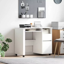  Kerekes íróasztal fiókkal Fehér 91 x 50 x 77 cm Faanyag íróasztal