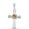  Kereszt Ezüst Medál Pezsgő Moissanite-tal, Y62727