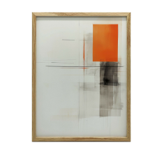 KERET FAL PLAKÁTJÁTÉK FORMÁK SZÜRKE NARANCS 40x50 CM grafika, keretezett kép