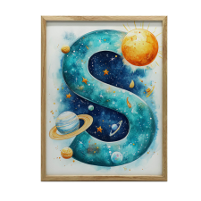 KERET FALI PLAKÁT A S BETŰ HELYBEN 70x100 CM FEKETE grafika, keretezett kép