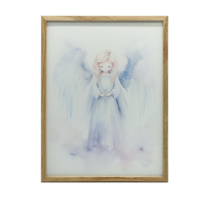 KERET FALI PLAKÁT ANGEL JOY, FEHÉR FA 30x40 CM grafika, keretezett kép