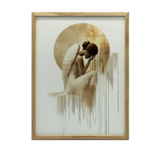 KERET FALI PLAKÁT ANGYALI IMÁDSÁG FEKETE 50X70 CM MATT PAPÍR grafika, keretezett kép