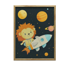 KERET FALI PLAKÁT ARANY OROSZLÁN ÁLMOK 50x70 CM grafika, keretezett kép