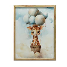 KERET FALI PLAKÁT BALLON DREAM LAND 50x70 CM SÖTÉTBANA grafika, keretezett kép