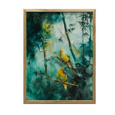  KERET FALI PLAKÁT BAMBUSZ IDYLLA GOLD 40x50 CM grafika, keretezett kép