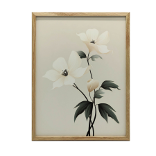 KERET FALI PLAKÁT FEHÉR ELEGANCE VIRÁG MINIMALIZMUS 50x70 CM grafika, keretezett kép