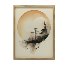 KERET FALI PLAKÁT FEKETE ZEN CIRCLE 70x100 CM MAT 230 GSM grafika, keretezett kép