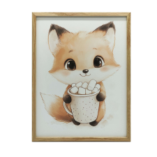 KERET FALI PLAKÁT FOX MELEG CSOKOLÁDÁVAL 30x40 CM ARANY grafika, keretezett kép