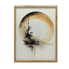 KERET FALI PLAKÁT GOLD WHEEL ZEN MATTE 40x50 CM grafika, keretezett kép