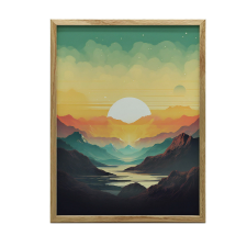 KERET FALI PLAKÁT HEGYI PASTELLEK ARANY 70x100 CM grafika, keretezett kép