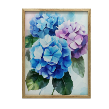 KERET FALI PLAKÁT HIDRENZIÓS PASTELLVIRÁGOK 30x40 CM grafika, keretezett kép