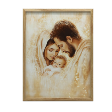 KERET FALI PLAKÁT HOLY FAMILY GOLDEN GLOW 30x40 CM grafika, keretezett kép