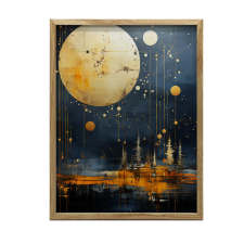 KERET FALI PLAKÁT INDUSTRIAL DREAM TÁJ ARANY 40X50 grafika, keretezett kép