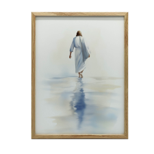 KERET FALI PLAKÁT JÉZUS WALKING A VÍZEN 30X40 CM grafika, keretezett kép