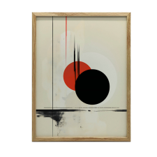 KERET FALI PLAKÁT KONTRASZT KÖRÖK FEKETE 40X50 CM grafika, keretezett kép