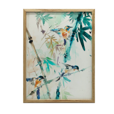 KERET FALI PLAKÁT MADARAK WHISPERS ALUMÍNIUM ARANY 50x70 CM grafika, keretezett kép