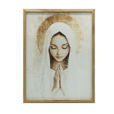 KERET FALI PLAKÁT MÁRIA IMÁJA CSENDBEN 30x40 CM FEKETE grafika, keretezett kép