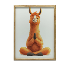  KERET FALI PLAKÁT MEDITÁLÓ LAMA 50x70 CM SÖTÉTBANA grafika, keretezett kép