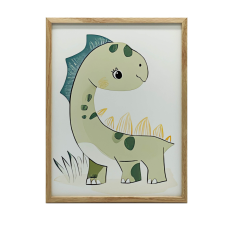  KERET FALI PLAKÁT MOSOLYGÓ DINOSZAURUS 70x100 CM FEKETE grafika, keretezett kép