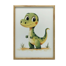 KERET FALI PLAKÁT MOSOLYGÓ DINOSZAURUS NAGY 50x70 CM grafika, keretezett kép