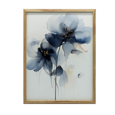 KERET FALI PLAKÁT NAVY BLUE ELEGANCE Akvarell színben 30x40 CM grafika, keretezett kép