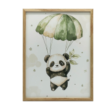 KERET FALI PLAKÁT PANDA ejtőernyőn VÉGTELEN ÉG 40x50 grafika, keretezett kép