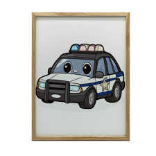  KERET FALI PLAKÁT RENDŐRAUTÓ NAGY 70x100 CM grafika, keretezett kép