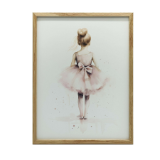 KERET FALI PLAKÁT RÓZSASZÍN BALLERINA TÁNC HERCEGNŐ 50x70 CM grafika, keretezett kép