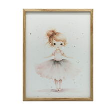  KERET FALI PLAKÁT RÓZSASZÍN BALLERINA TÁNCOLÓ ELEGANCE 50x70 grafika, keretezett kép