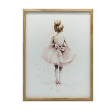 KERET FALI PLAKÁT RÓZSASZÍN BALLERINA TÁNCOLÓ HERCEGNŐ 70x100 grafika, keretezett kép