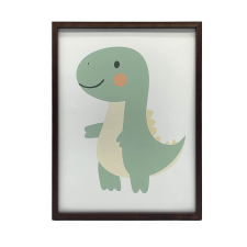 KERET FALI PLAKÁT SÖTÉTBARNA MOSOLYGÓ DINOSAUSZURUS 70x100 CM grafika, keretezett kép