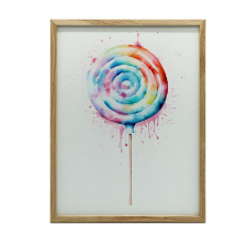 KERET FALI PLAKÁT SZIVÁRVÁNY GYERMEKNOKÓL 50x70 CM ARANY KERET grafika, keretezett kép