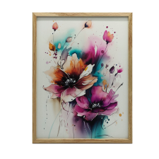 KERET FALI PLAKÁT VAD TERMÉSZET VIRÁGAL 70x100 CM grafika, keretezett kép