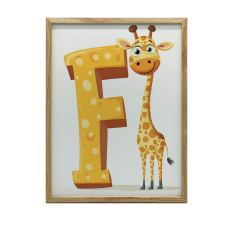 KERET FALI PLAKÁT ZSIRÁF LETTER 30X40 CM FEHÉR KERET grafika, keretezett kép