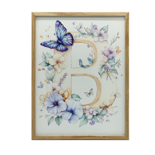  KERETES VÁSZVIRÁGOK ÉS LEPKÉK PREMIUM 50x70 CM grafika, keretezett kép