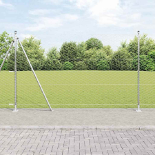 Kerítés oszlopokkal Ezüst 1.5 x 100 m PVC-bevonatos acél építőanyag
