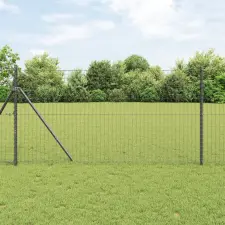  Kerítoszlopok 12 pcs Szürke 160 cm Porszórt Acél építőanyag