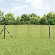  Kerítoszlopok 12 pcs Szürke 80 cm Porszórt Acél építőanyag